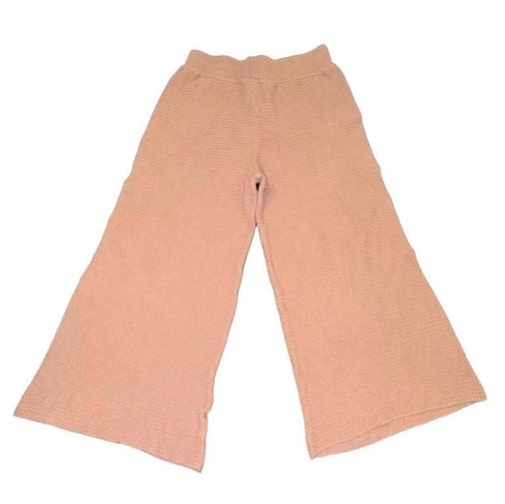 Sincerely Jules Women Pink 100% Cotton Knit Wide Leg Pants Size L
